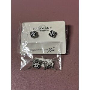 Park Lane White Leopard Lana Matching Necklace & Earrings - NIB